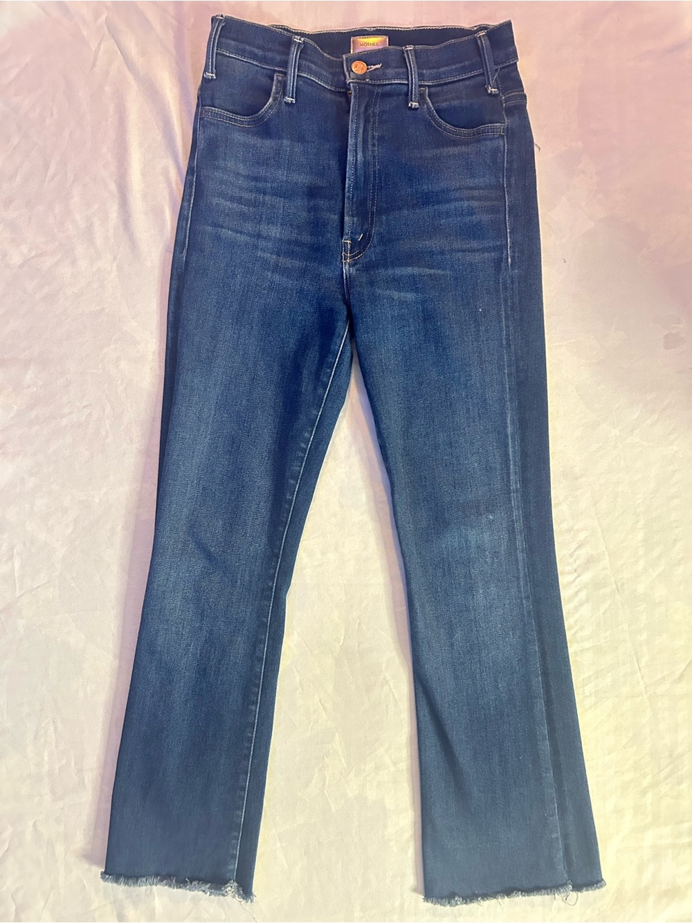 MOTHER Dark Wash Raw Hem Jeans Size 26